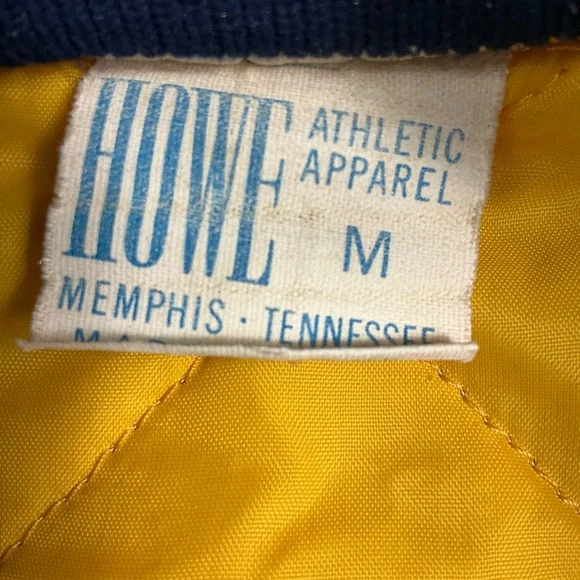 Vintage 70s/80s Navy gold bomber jacket, Memphis, Tennessee USA adult S/M - Picture 5 of 5